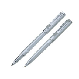 Набор Pierre Cardin PEN&PEN: ручка шариковая + роллер. Цвет - серебристый. Упаковка Е.