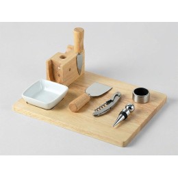 Набор Save time для сыра и вина со съемной подставкой, натуральный, серебристый