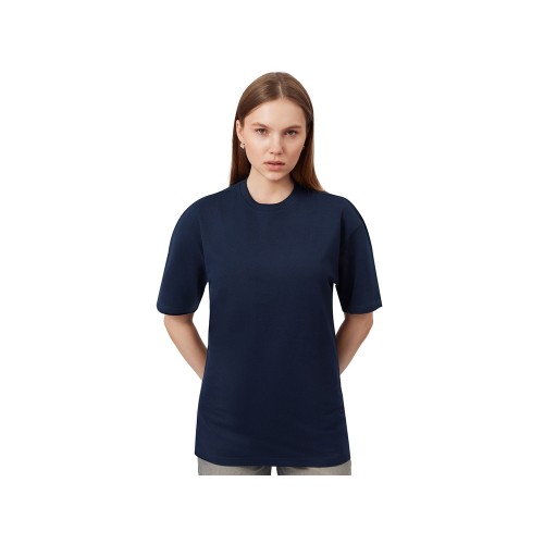 Футболка из френч терри «Warsaw» унисекс 220гр, темно-синий