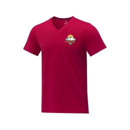 Somoto Мужская футболка с коротким рукавом и V-образным вырезом , красный