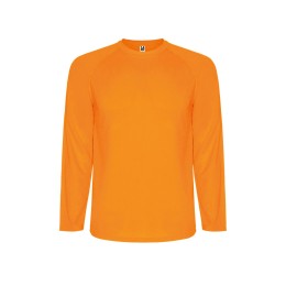 Футболка "Montecarlo " мужская с длинным рукавом, неоновый оранжевый