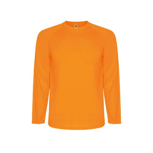 Футболка "Montecarlo " мужская с длинным рукавом, неоновый оранжевый