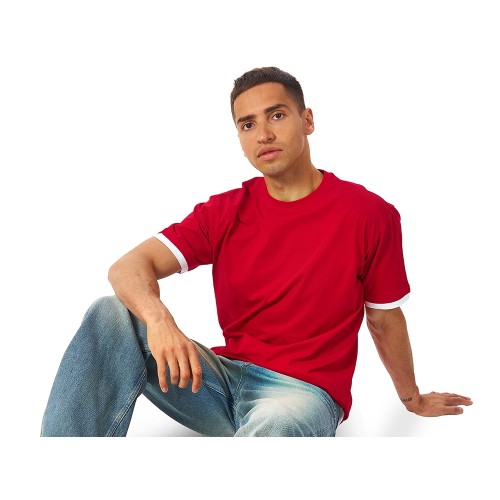 Футболка «Rotterdam» мужская, красный/белый