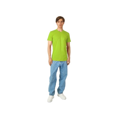 Футболка "Heavy Super Club" мужская с V-образным вырезом, зеленое яблоко