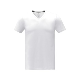 Somoto Мужская футболка с коротким рукавом и V-образным вырезом , белый
