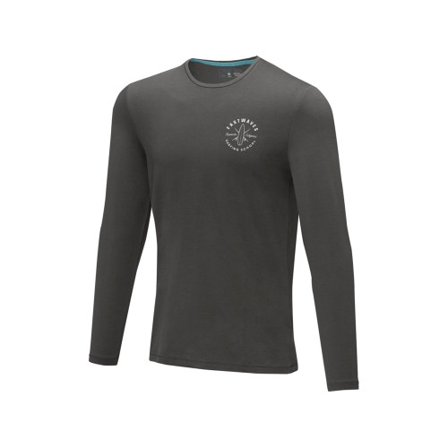 Ponoka мужская футболка из органического хлопка, длинный рукав, storm grey