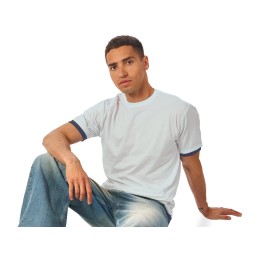 Футболка «Rotterdam» мужская, жемчужный/темно-синий