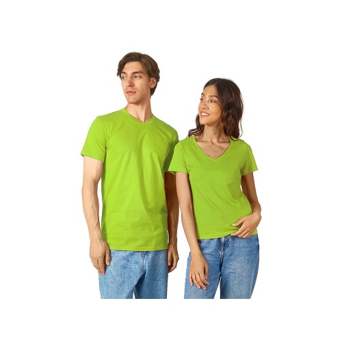 Футболка "Heavy Super Club" мужская с V-образным вырезом, зеленое яблоко