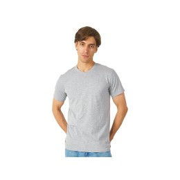 Футболка "Heavy Super Club" мужская с V-образным вырезом, серый меланж