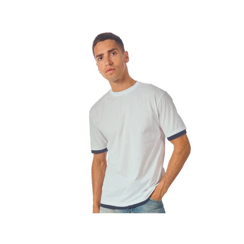 Футболка «Rotterdam» мужская, жемчужный/темно-синий