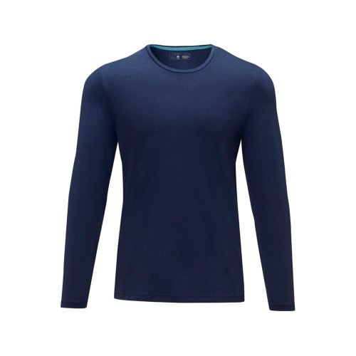 Ponoka мужская футболка из органического хлопка, длинный рукав, темно-синий