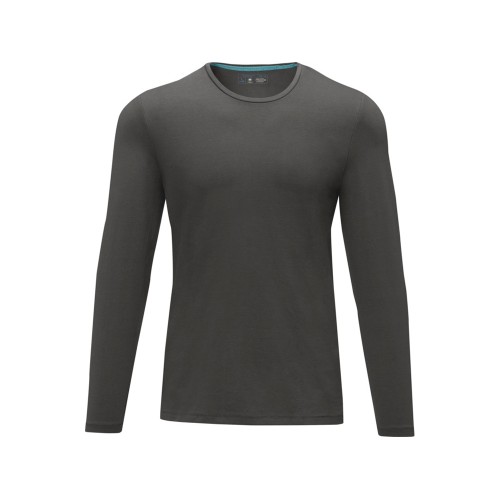 Ponoka мужская футболка из органического хлопка, длинный рукав, storm grey
