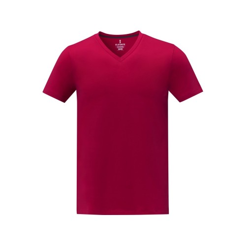 Somoto Мужская футболка с коротким рукавом и V-образным вырезом , красный