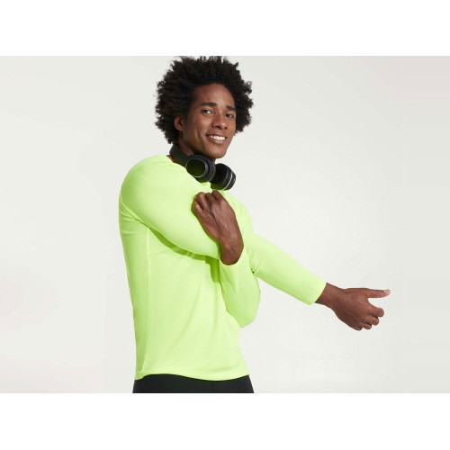 Футболка "Montecarlo " мужская с длинным рукавом, неоновый желтый