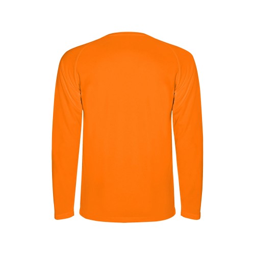 Футболка "Montecarlo " мужская с длинным рукавом, неоновый оранжевый