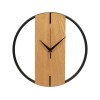 Деревянные часы с металлическим ободом, диаметр 30 см, "Time Wheel", натуральный/черный