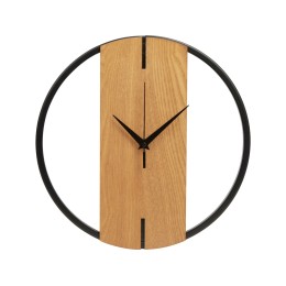 Деревянные часы с металлическим ободом, диаметр 30 см, "Time Wheel", натуральный/черный