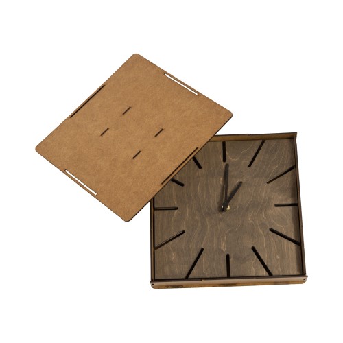 Часы деревянные "Olafur" квадратные, 28 см, шоколадный