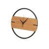 Деревянные часы с металлическим ободом, диаметр 30 см, "Time Wheel" горизонтальные, натуральный/черн