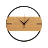 Деревянные часы с металлическим ободом, диаметр 30 см, "Time Wheel" горизонтальные, натуральный/черн