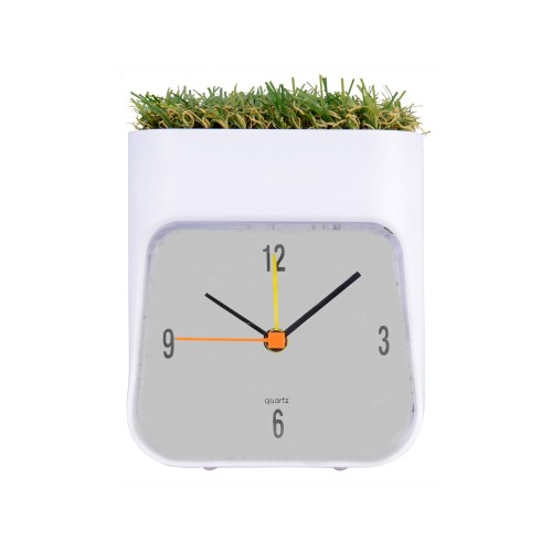 Часы настольные "Grass", белый/зеленый