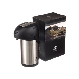 Термос с помпой Stinger, 3 л, широкий, нержавеющая сталь, серебристый, 24,4 х 17,5 х 37,2 см