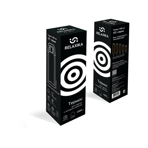 Термос Relaxika 101 (1 литр), черный (без лого)