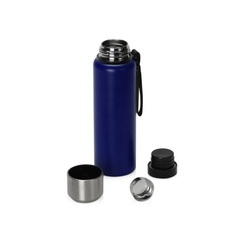 Вакуумный термос "Story" c покрытием powder, тубус, синий