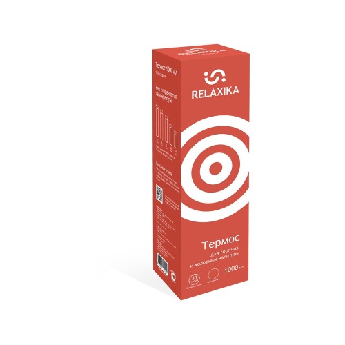 Термос Relaxika 101 (1 литр), красный (без лого)
