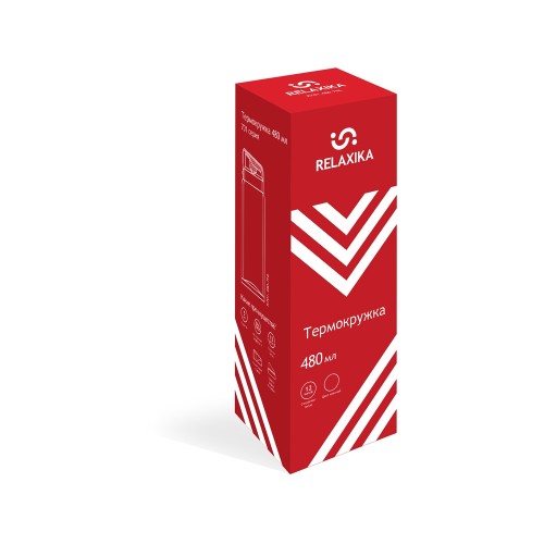 Термокружка Relaxika 701 (0,48 литра), красная (без лого)