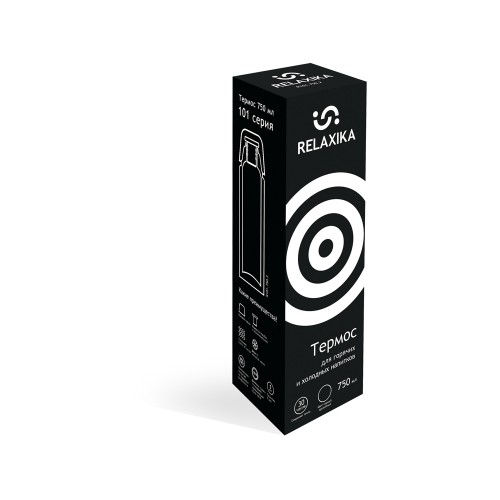 Термос Relaxika 101 (0,75 литра), черный (без лого)