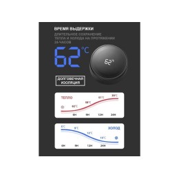 Термос с индикатором температуры LEMARK (Чёрный)