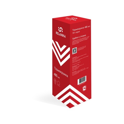 Термокружка Relaxika 701 (0,48 литра), красная (без лого)