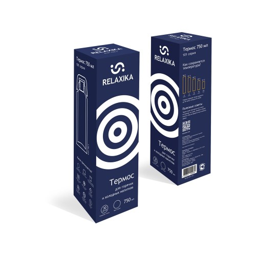Термос Relaxika 101 (0,75 литра), темно-синий (без лого)