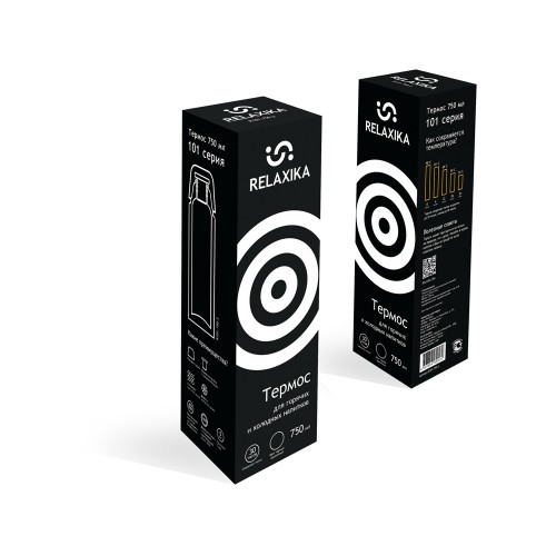 Термос Relaxika 101 (0,75 литра), черный (без лого)