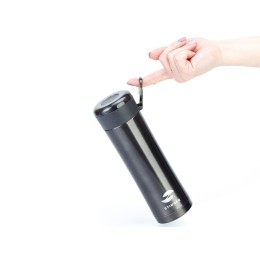 Термокружка Stinger, 0,42 л, сталь/пластик, чёрный глянцевый, 7,5 х 6,9 х 22,2 см