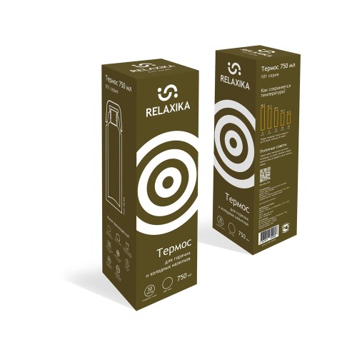 Термос Relaxika 101 (0,75 литра), хаки (без лого)