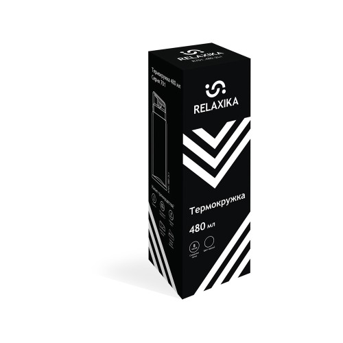 Термокружка Relaxika 701 (0,48 литра), черная (без лого)