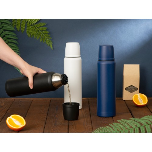 Термос с чашей и двойными медными стенками "Stern", 1 л, темно-синий