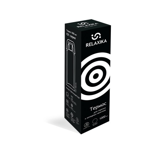 Термос Relaxika 101 (1 литр), черный (без лого)