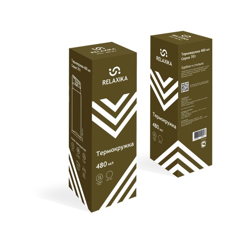 Термокружка Relaxika 701 (0,48 литра), хаки (без лого)