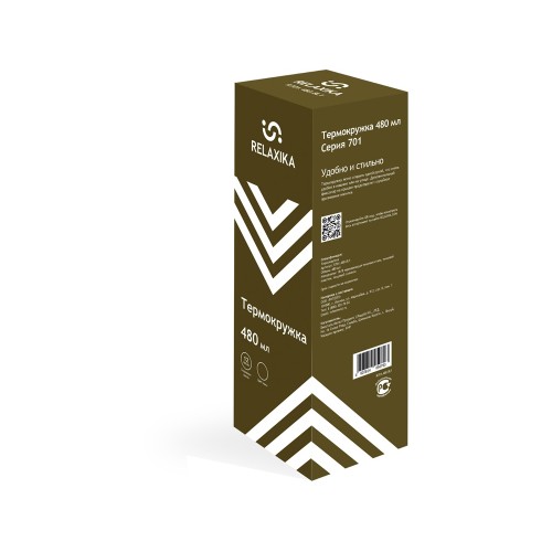 Термокружка Relaxika 701 (0,48 литра), хаки (без лого)