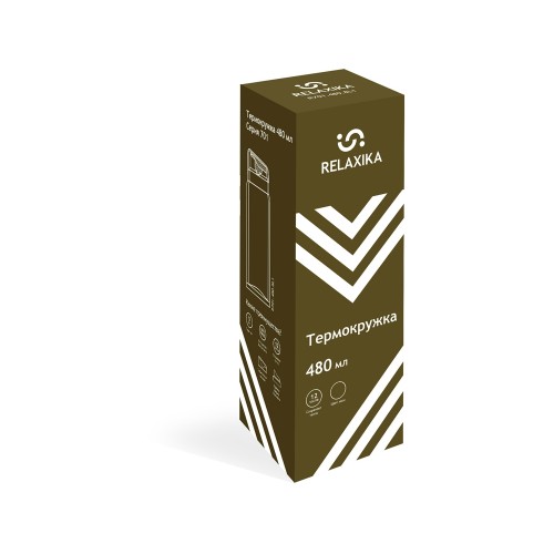 Термокружка Relaxika 701 (0,48 литра), хаки (без лого)