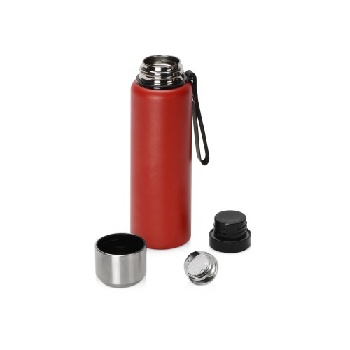 Вакуумный термос "Story" c покрытием powder, тубус, красный