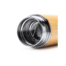 Термос CEDRO из нержавеющей стали 304 и бамбука с заварочным устройством, 480 мл, натуральный