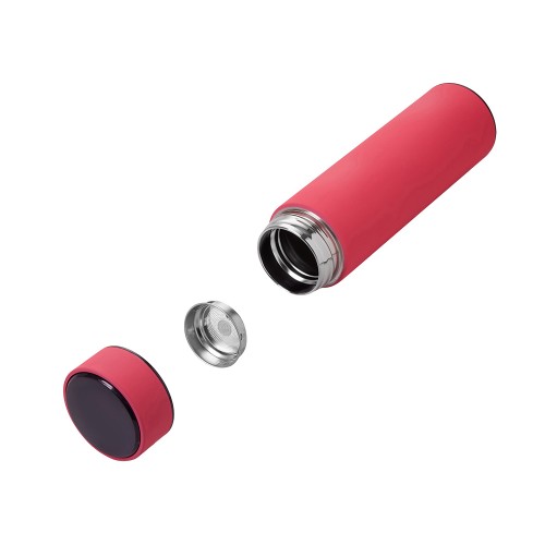 Термос FAMILY MARK LED, soft touch (Фуксия)