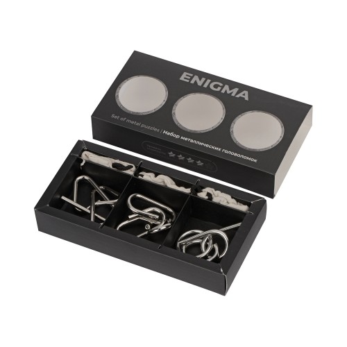 Набор из 3 металлических головоломок в мешочках «Enigma»