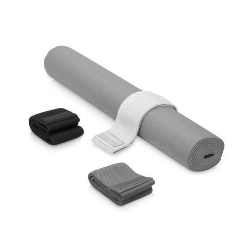 Подарочный набор с ковриком и фитнес резинками "Virasana", серый