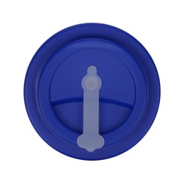 Пластиковый стакан Take away с двойными стенками и крышкой с силиконовым клапаном, 350 мл, белый/синий