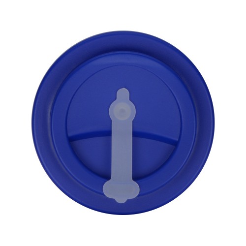 Пластиковый стакан Take away с двойными стенками и крышкой с силиконовым клапаном, 350 мл, белый/синий